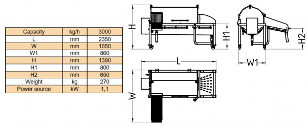 AQUA 3000 fruit vegetable washer