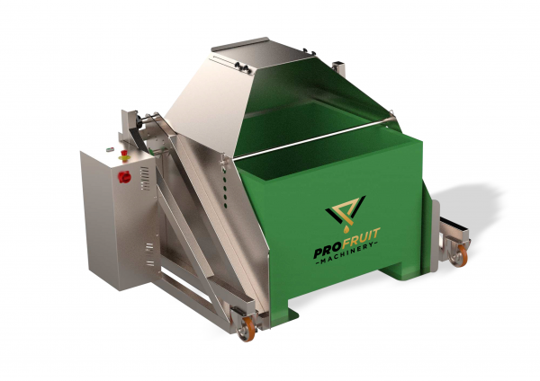 Bin tipper for juice processing machinery